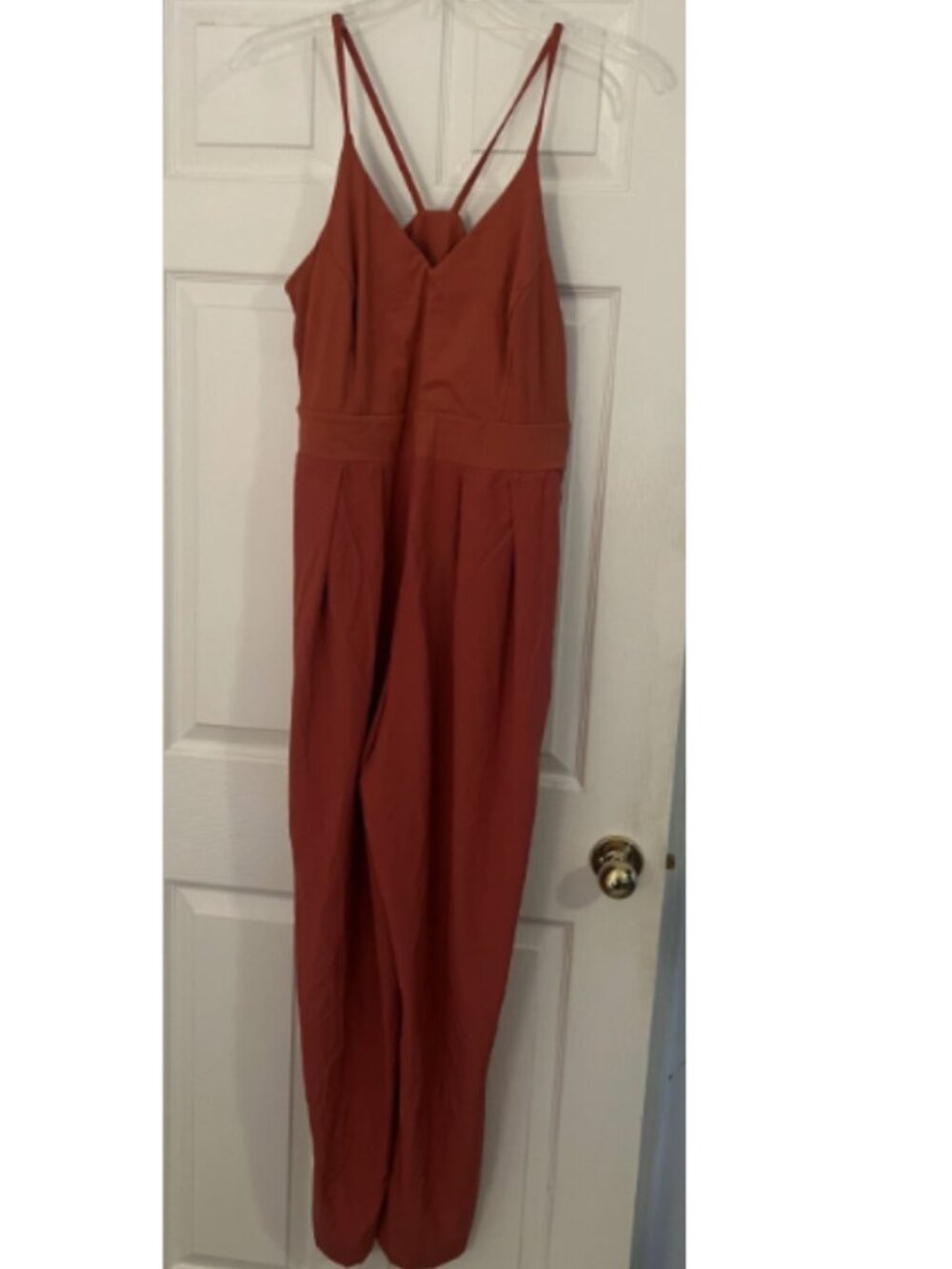 NWT Halara Breezeful Wide Leg Jumpsuit Burnt Orange Size 1X pockets, zipper